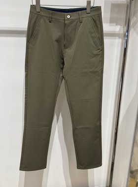 威尚男士商务熔岩加绒秋冬厚款弹力卡其绿黑色小直筒休闲裤1699元