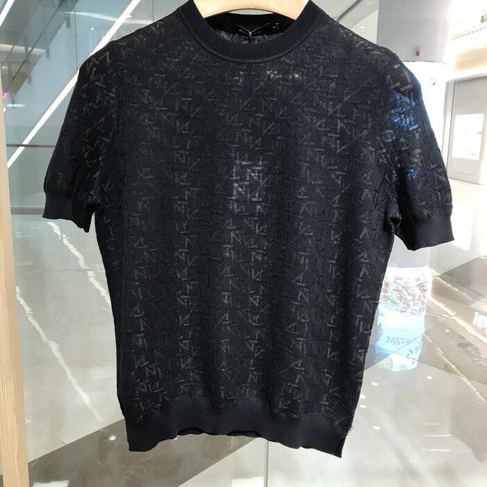 依文正品女装诺丁山商务时尚青春女士高档短袖黑色t恤专柜价1080