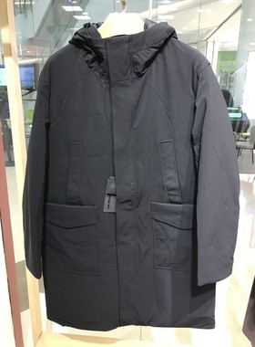 诺丁山新款鸭绒黑色羽绒服商务男士舒适质感秋冬连帽棉衣专柜同款