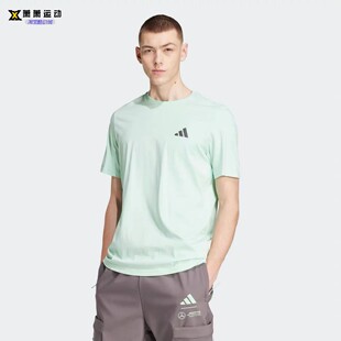 阿迪达斯男梅赛德斯AMG马石油F1车队纯棉运动短袖圆领T恤 JY3033
