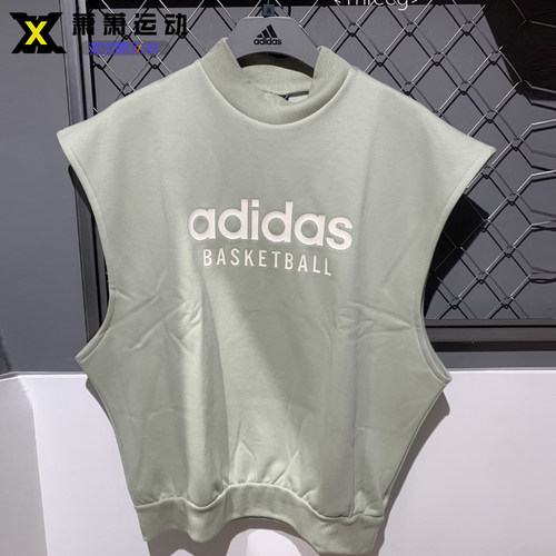 Adida三叶草男女运动休闲无袖卫衣夏季透气百搭宽松套头衫IA3415