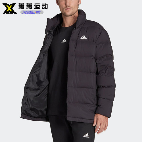 短款羽绒服阿迪达斯连帽