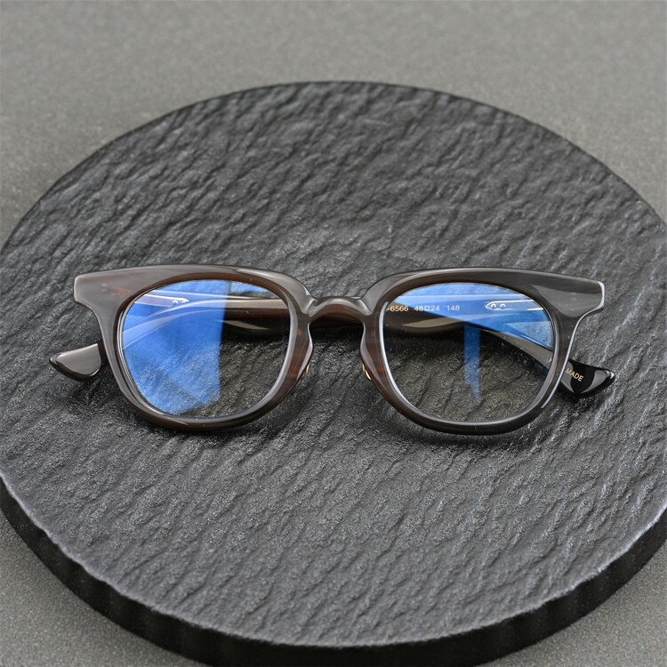 复古个性方框镜框男眼镜架配近视防蓝光变色镜片大脸牛角镜框6566