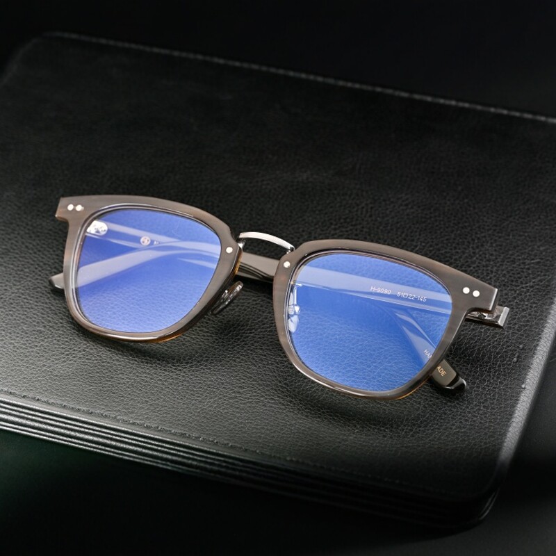 余文乐眼镜复古眼睛框天然牛角镜架男配近视眼镜架有度数大脸9090