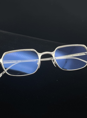 肌理感方框纯银全款 925银框日系韩系全框眼镜潮流男女可用S-1051