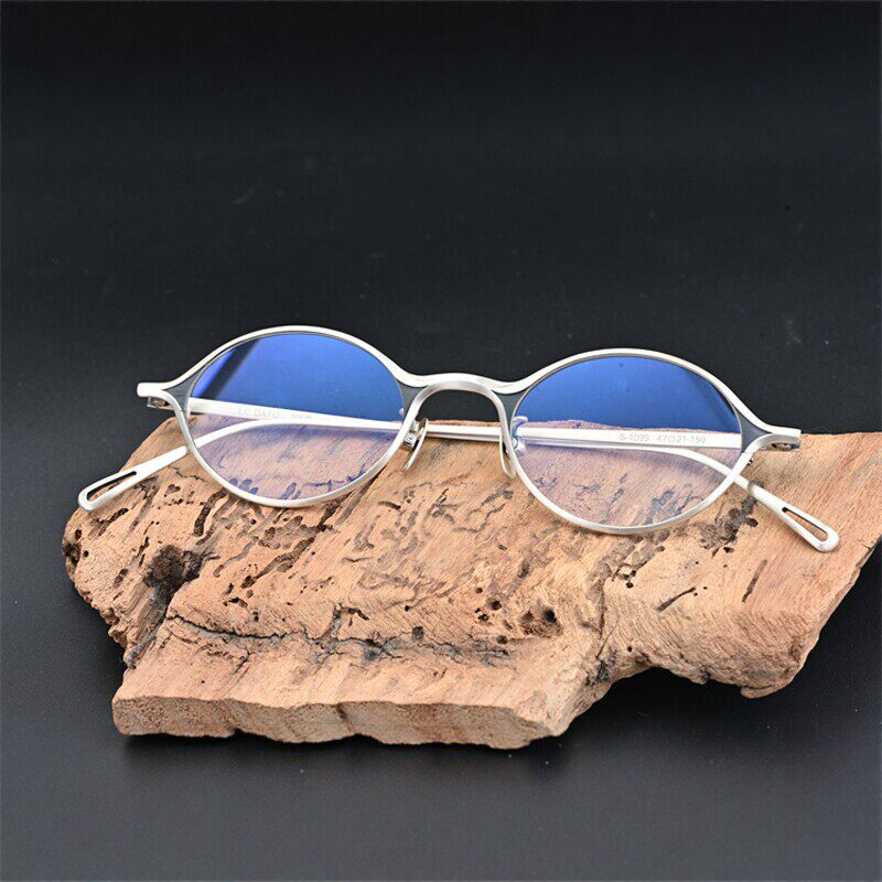 S925银复古休闲全框眼镜小圆框时尚贵金属高度数男女可配近视1099