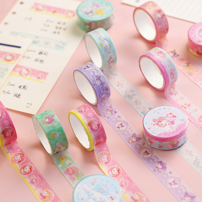 卡通可爱和纸胶带手账装饰贴纸彩色少女心手作素材学生高颜值胶带