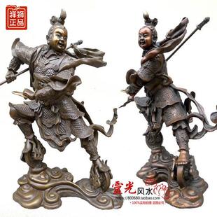 祥狮纯铜哪吒三太子摆件中坛元帅善财童子站像家居客厅玄关装饰品