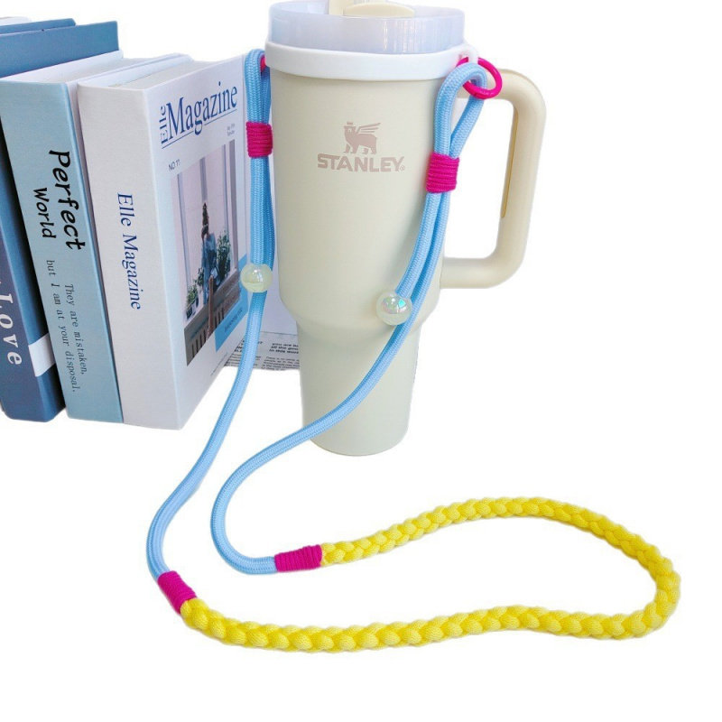 水壶背带适用Hegen喝水杯斜挂绳可调节编织斜挎绳保温杯肩带杯套