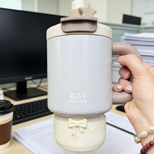 适用ROSYDOEDIAN露思同款 7.5cm蝴蝶结杯底保护套 水杯套杯垫小狗款