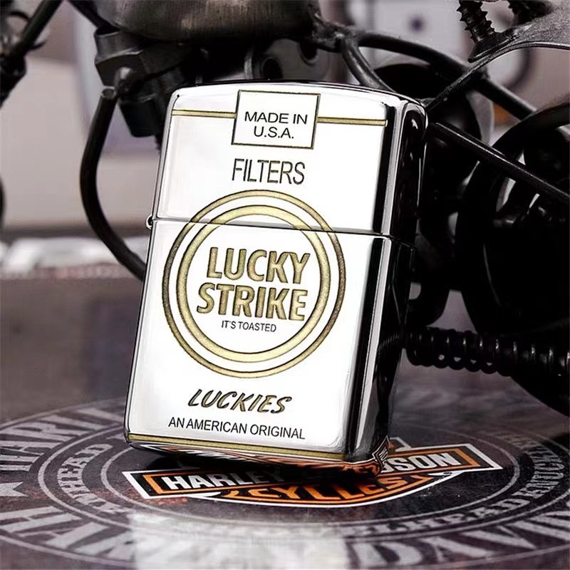 zippo打火机正品原装 黄铜银色镜面盔甲好彩LUCKY 个性煤油送礼品