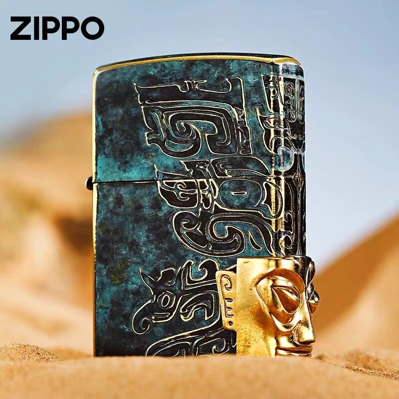 zippo打火机做旧贴章黄金面具