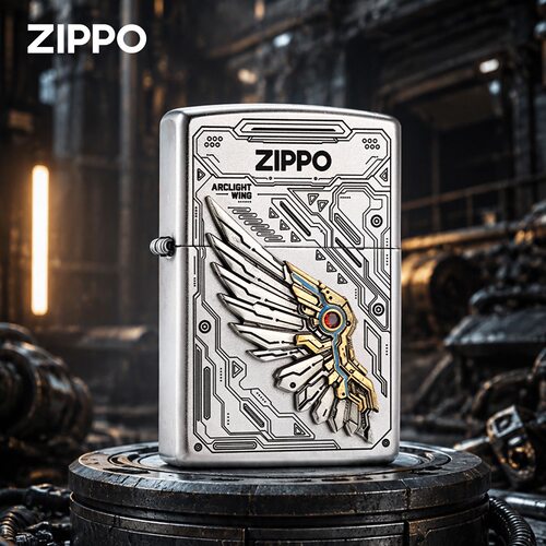 zippo打火机深雕贴章机甲之翼