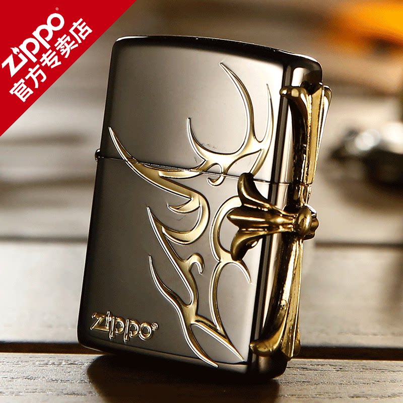 ZIPPO黑冰银色十字收藏