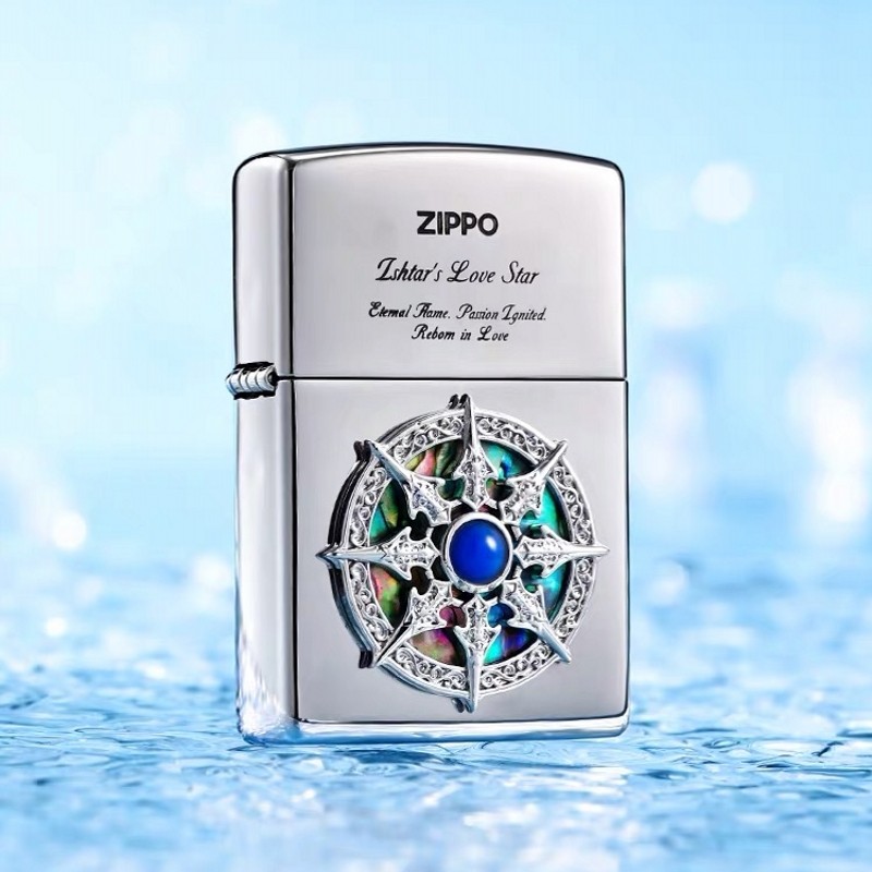 zippo打火机镜面贴章爱情罗盘