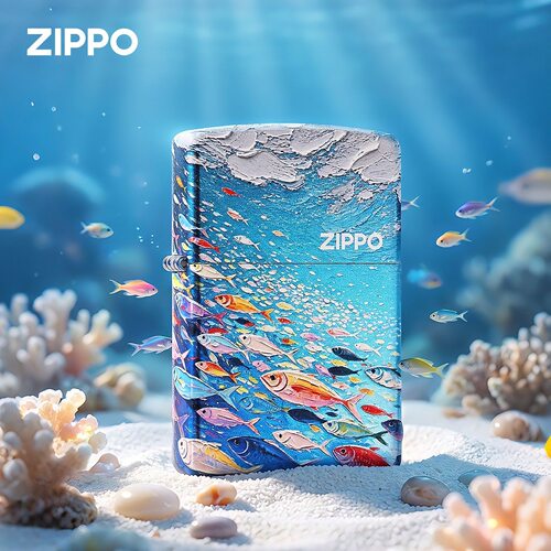 zippo打火机彩印堆叠色块洄游