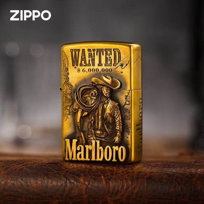 zippo打火机黄铜万宝路悬赏令
