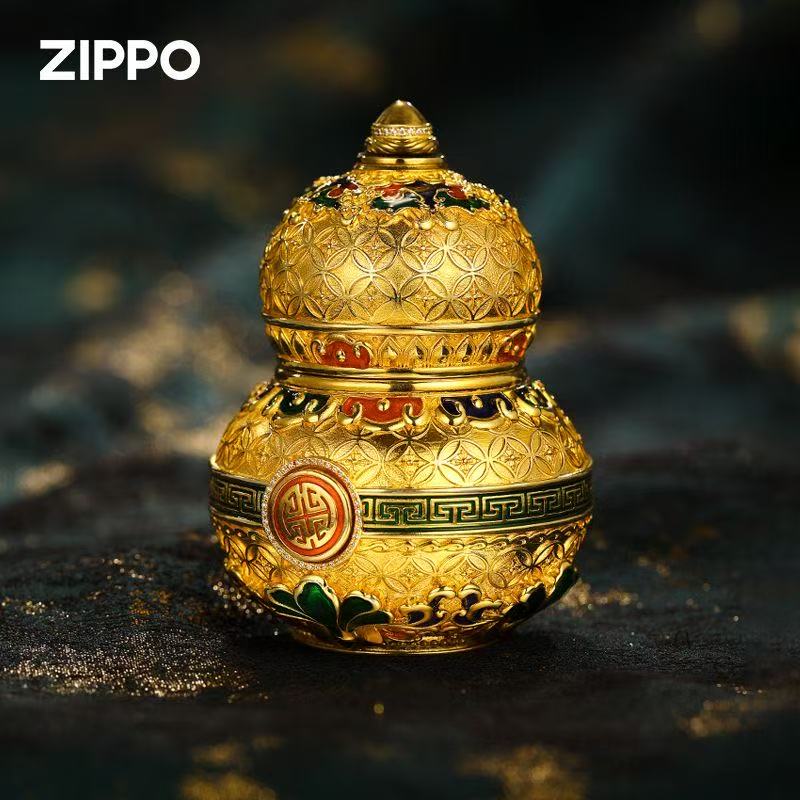 zippo打火机花丝葫芦福禄似海