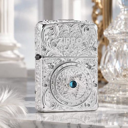 zippo打火机重甲唐草六芒星罗盘