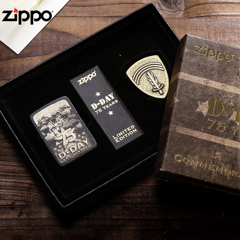 zippo打火机原装正品 诺曼底登陆75周年纪念款限量收藏 男士礼品