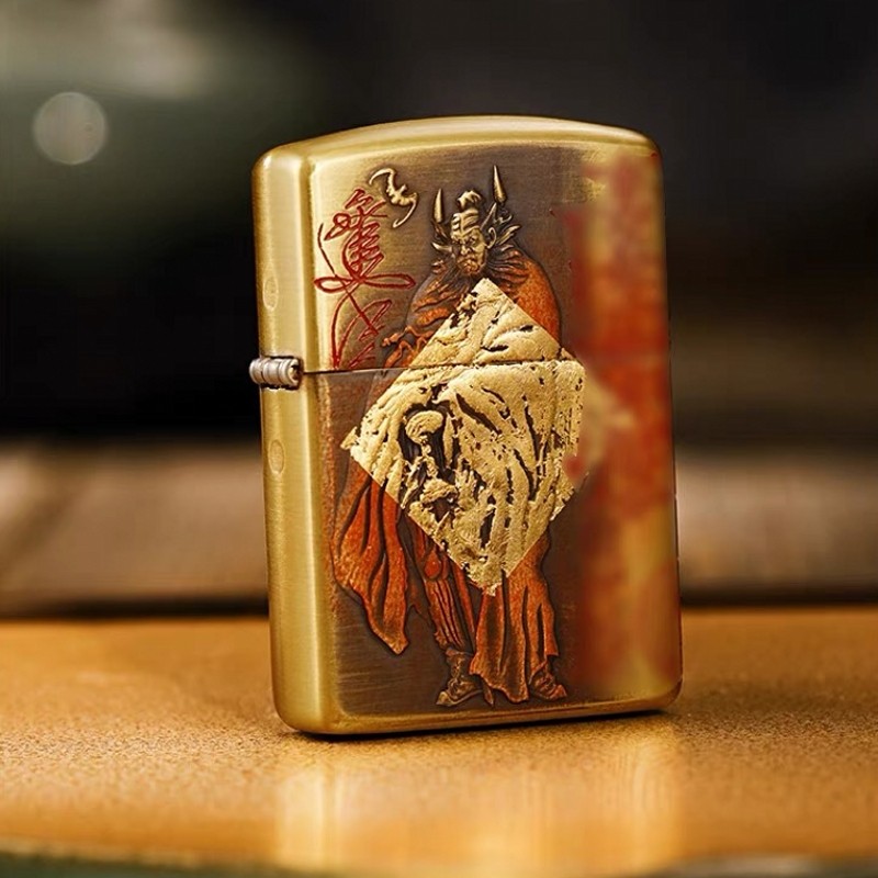 zippo打火机正品原装 黄铜盔甲机浮雕填漆钟馗 男士防风煤油礼物,ZIPPO/瑞士军刀/眼镜,ZIPPO/芝宝,淘宝优惠券,粉丝福利购,淘宝优惠卷