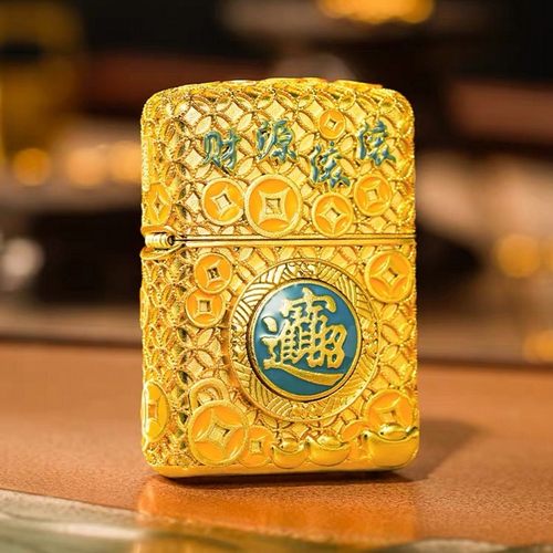 zippo打火机镀金套壳钱钥到家
