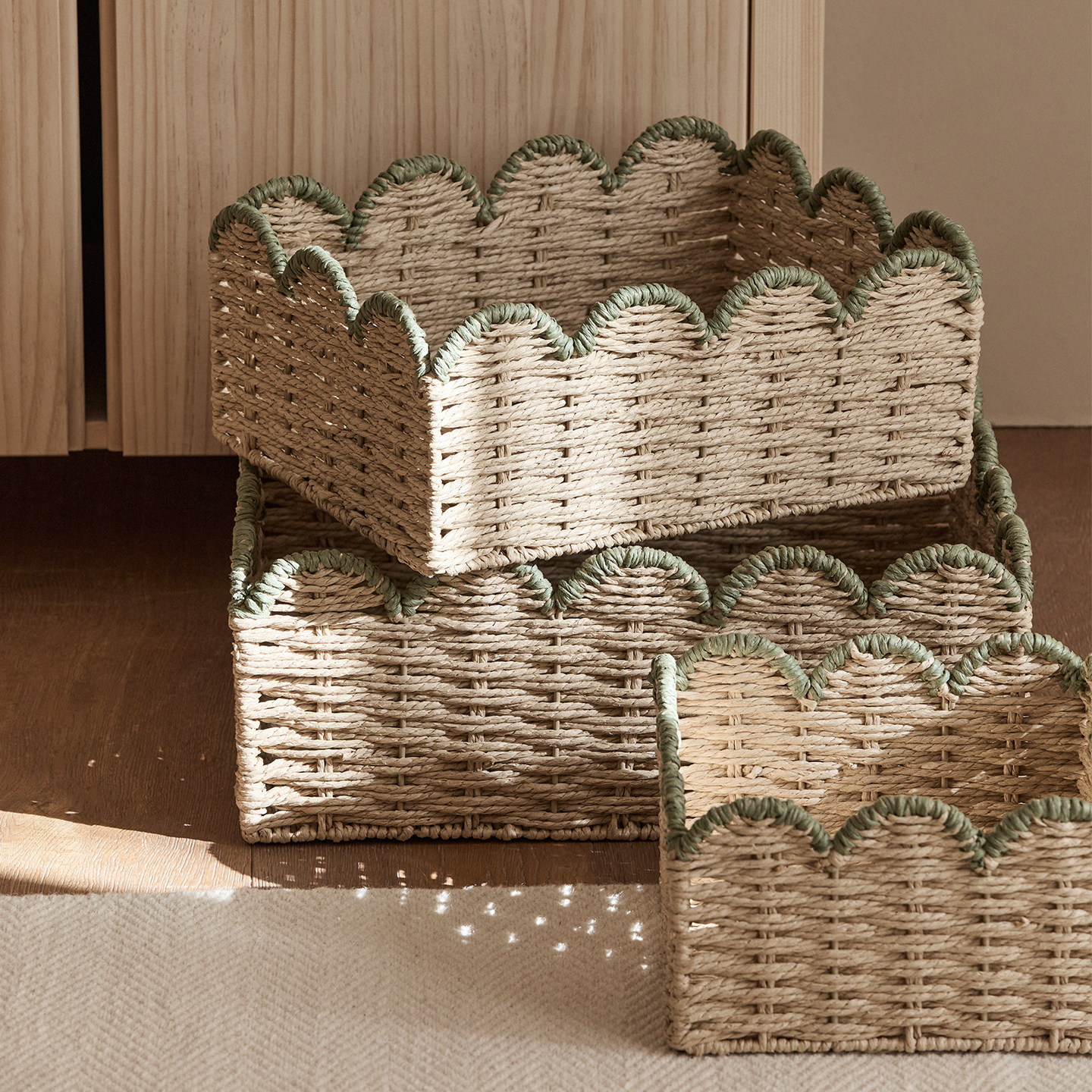 日式仿藤编收纳筐家用草编玩具零食杂物整理篮储物箱收纳盒收纳框,收纳整理,收纳筐,淘宝优惠券,粉丝福利购,淘宝优惠卷