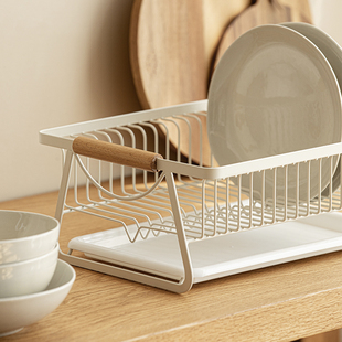简约厨房碗碟盘筷沥水架厨房餐具滤水架白色碗架收纳架置新 品日式