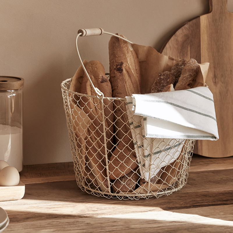 复古铁艺编织收纳筐蔬菜水果面包储物收纳篮厨房零食杂物面包篮