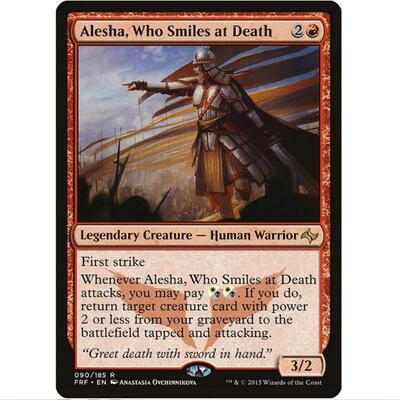 [] 万智牌 MTG 蔑死者阿列莎 龙命殊途 FRF 简中闪/日文 红色