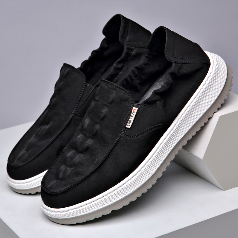 夏季透气百搭休闲风厚底男士布鞋