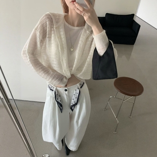 女2025秋季 卡蔓诗25267韩系镂空设计连帽针织开衫 宽松百搭上衣