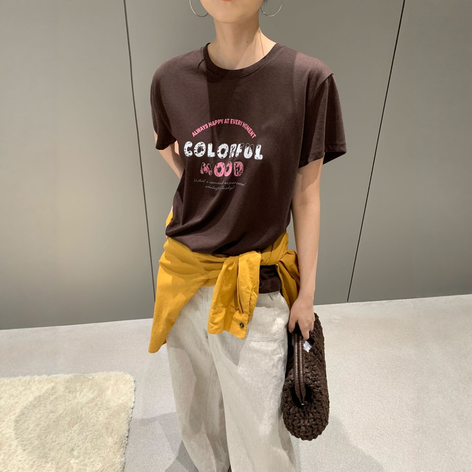 卡蔓诗31321韩系字母印花复古短袖T恤女2026夏季宽松百搭上衣