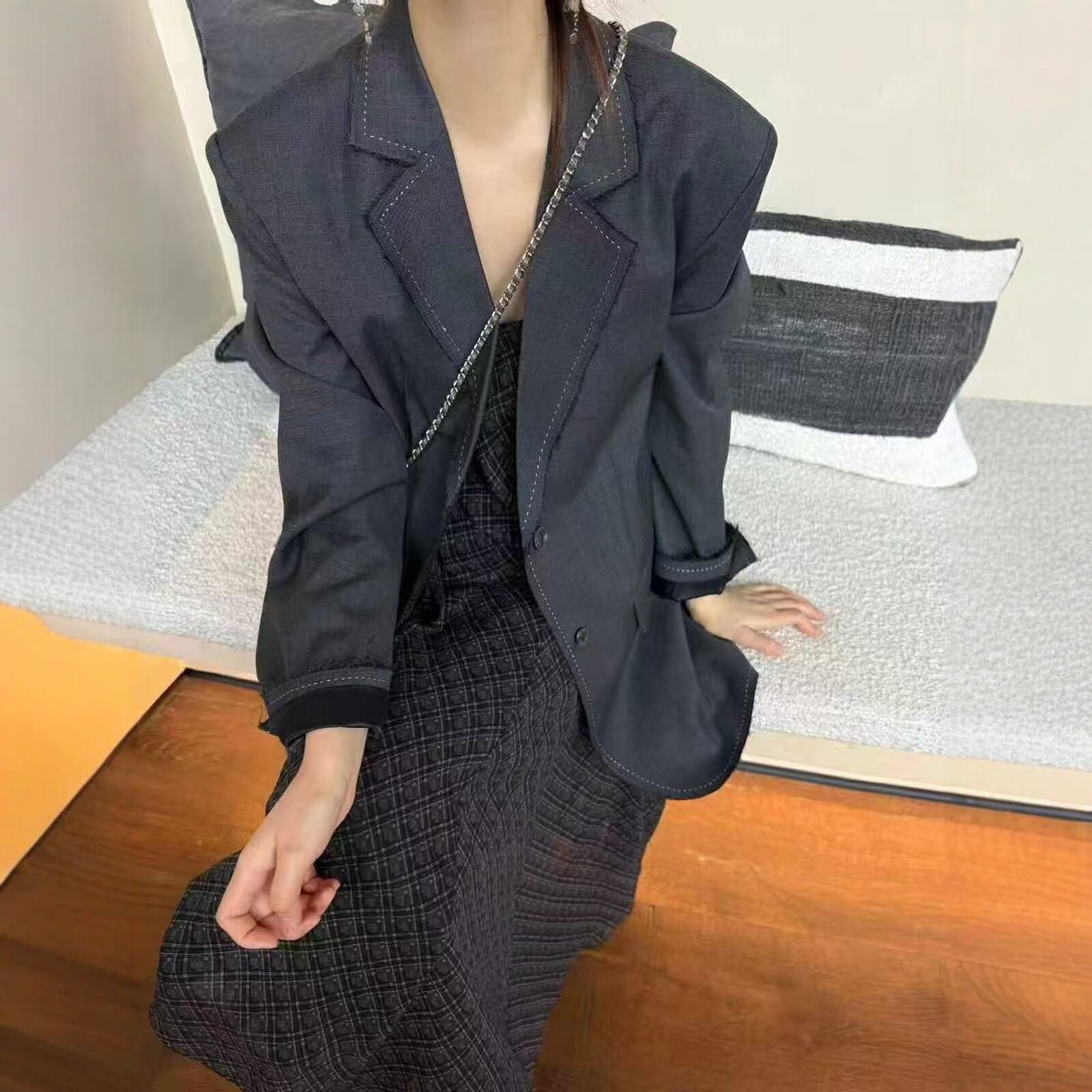 福利款卡蔓诗浅之夏西装风衣套装
