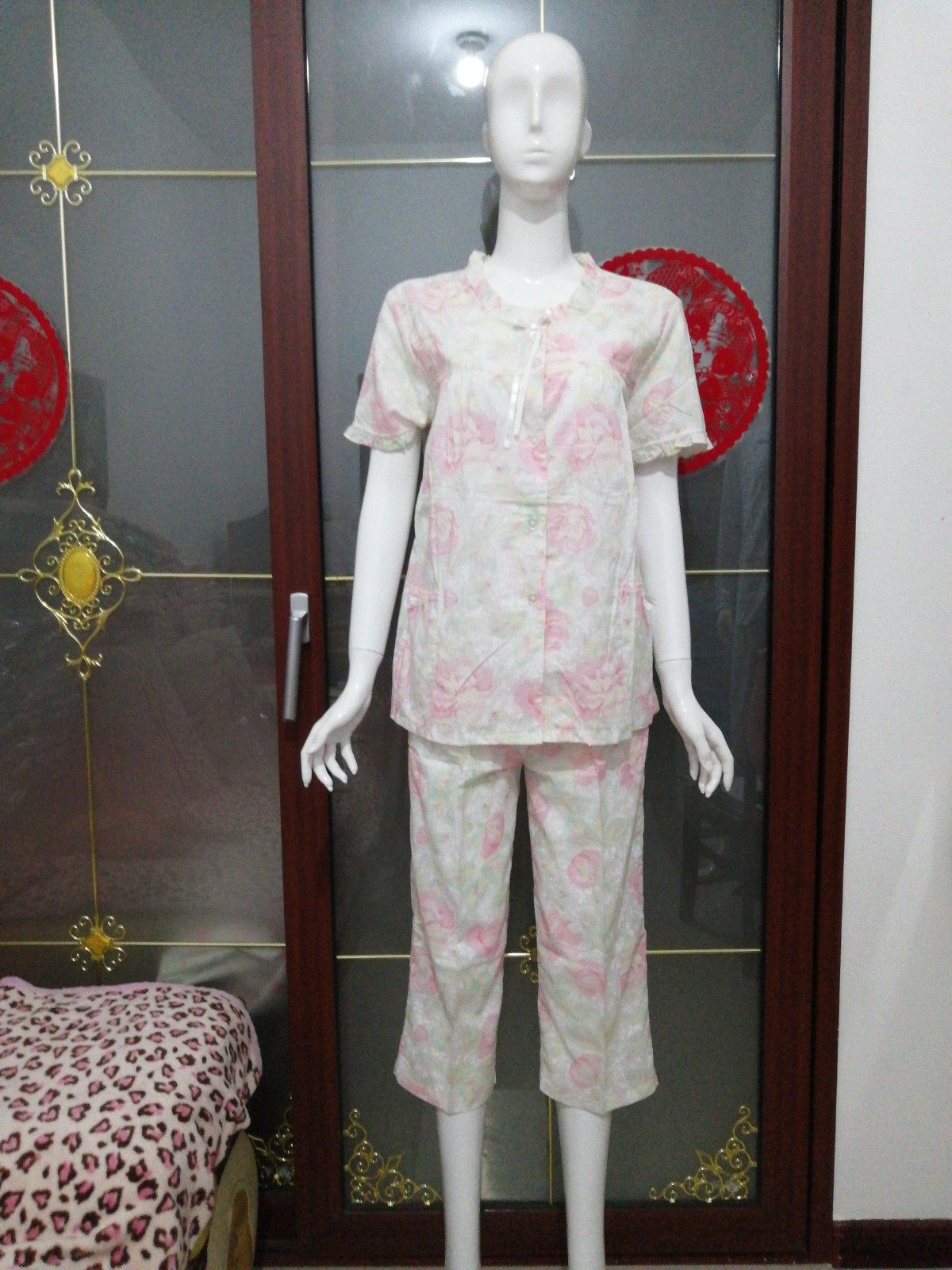 棉花堡睡衣女士春秋季秋款纯绵长袖家居服秋冬季薄款套装实体店