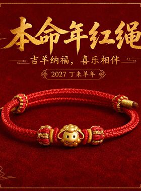 【如意羊】羊年本命年手工编织红绳手绳萌趣生肖小羊百搭手链