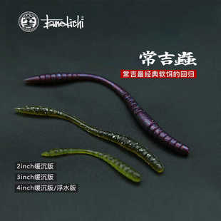 常吉蟲 worm面条虫路亚软饵经典款蠕虫饵缓沉/浮水鲈鱼黑坑微物