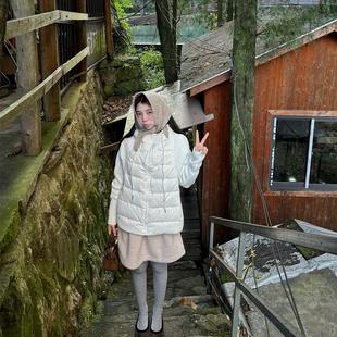 可可爱爱拼接针织假两件排骨羽绒服外套女 冬天 Eve