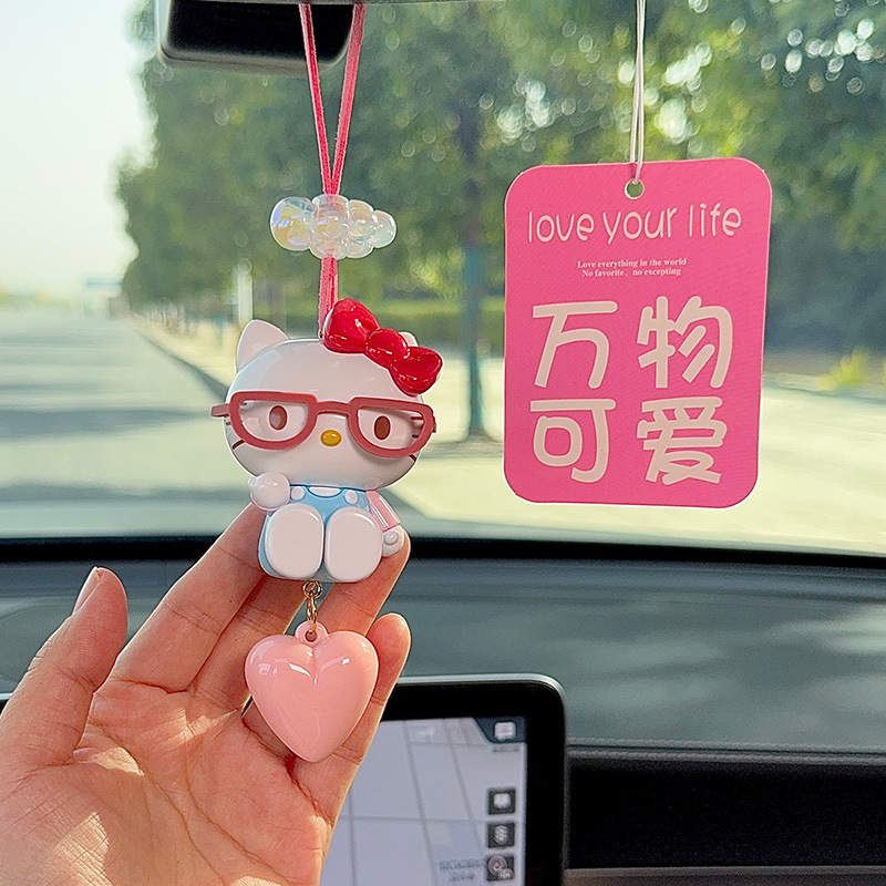 正版HelloKitty车载挂饰KT猫车内饰品后视镜挂件车挂可爱卡通