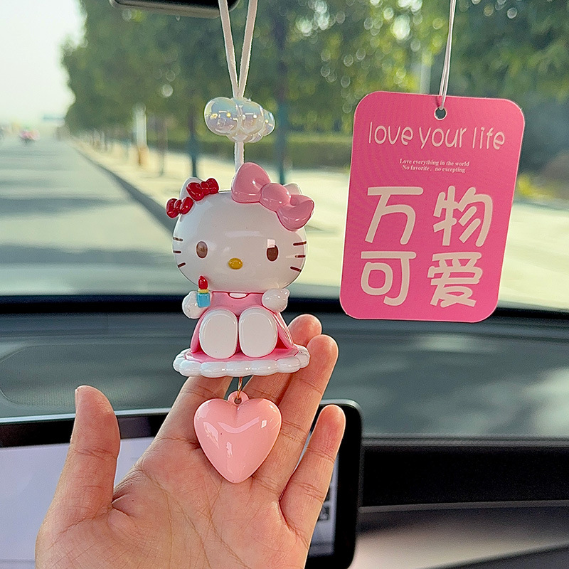 HelloKitty猫汽车挂件女车载后视镜可爱挂饰车内高颜值装饰品吊坠