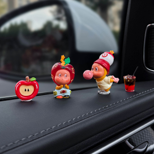 可爱卡通萌粒汽车摆件车载中控台窗边装 饰品治愈系创意网红车内