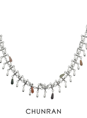 CHUNRAN十字元素玛瑙水滴项链