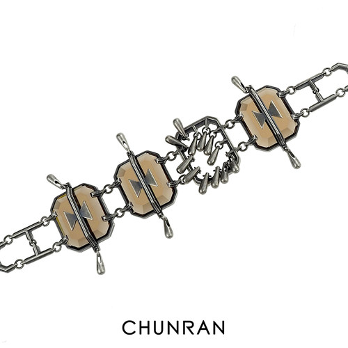 CHUNRAN925银嵌人工水晶原创手链