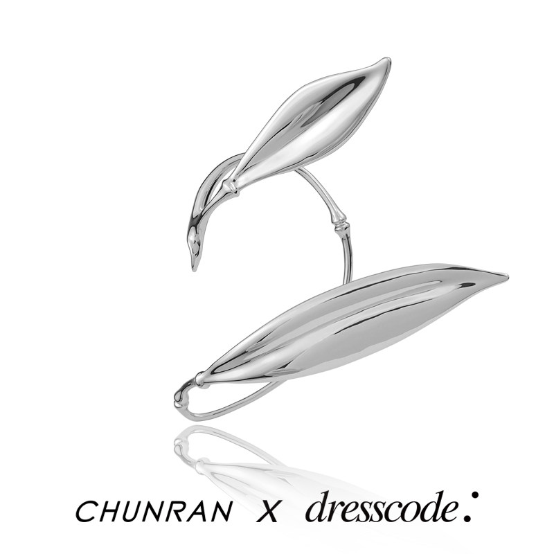 chunran春夏新款竹叶耳饰