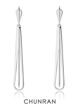 CHUNRAN眼泪系高级感冷淡风耳钉个性耳环原创小众气质礼物925银饰