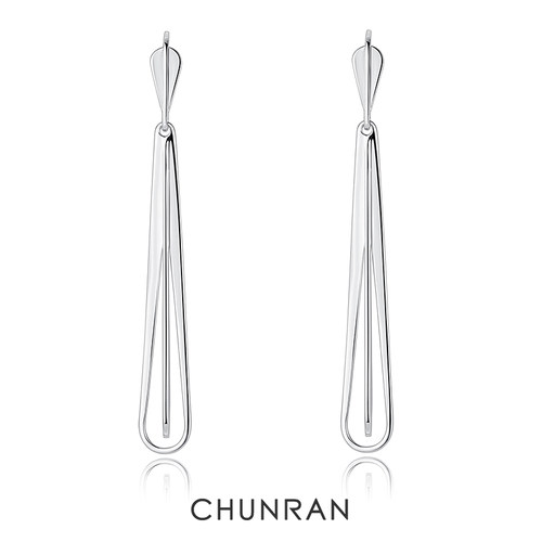 CHUNRAN水滴造型高级感925银耳钉