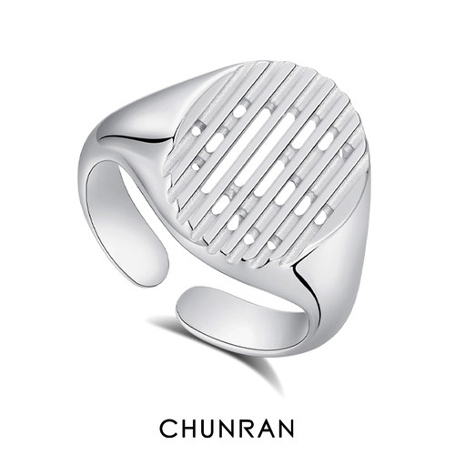 CHUNRANS925银靠口戒指