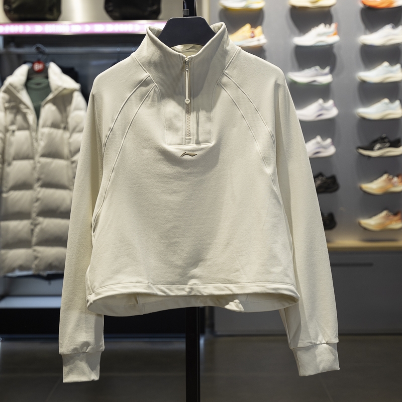 李宁女子立领宽松套头卫衣