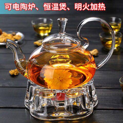 耐高温玻璃茶壶花茶壶带盖可加热