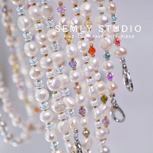 SEMLYSTUDIO巴洛克珍珠闪亮包链